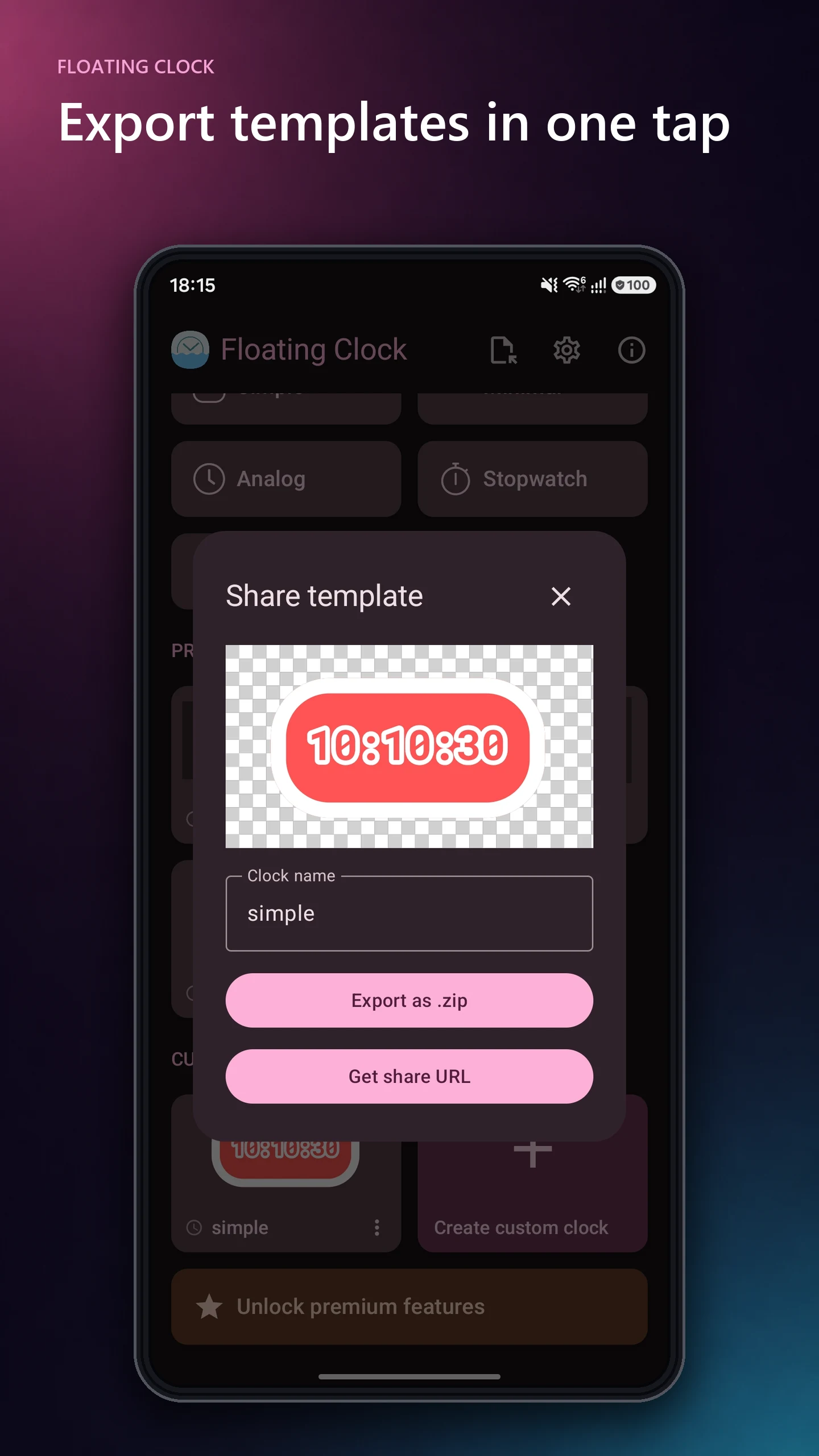 Floating Clock screenshot